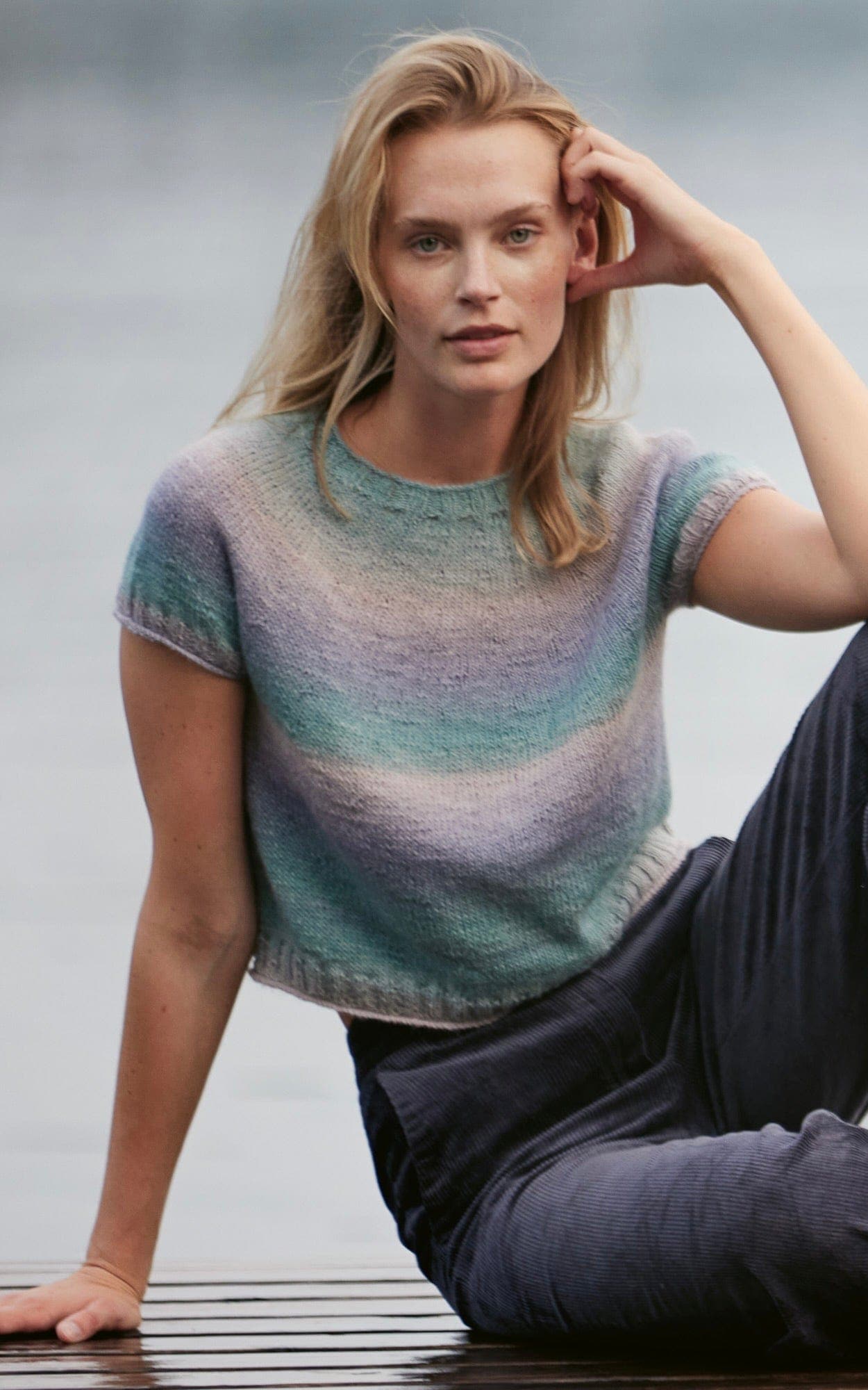 LANA GROSSA Strickset Shirt mit Rundpasse - GOMITOLO ALPACA - Strickset