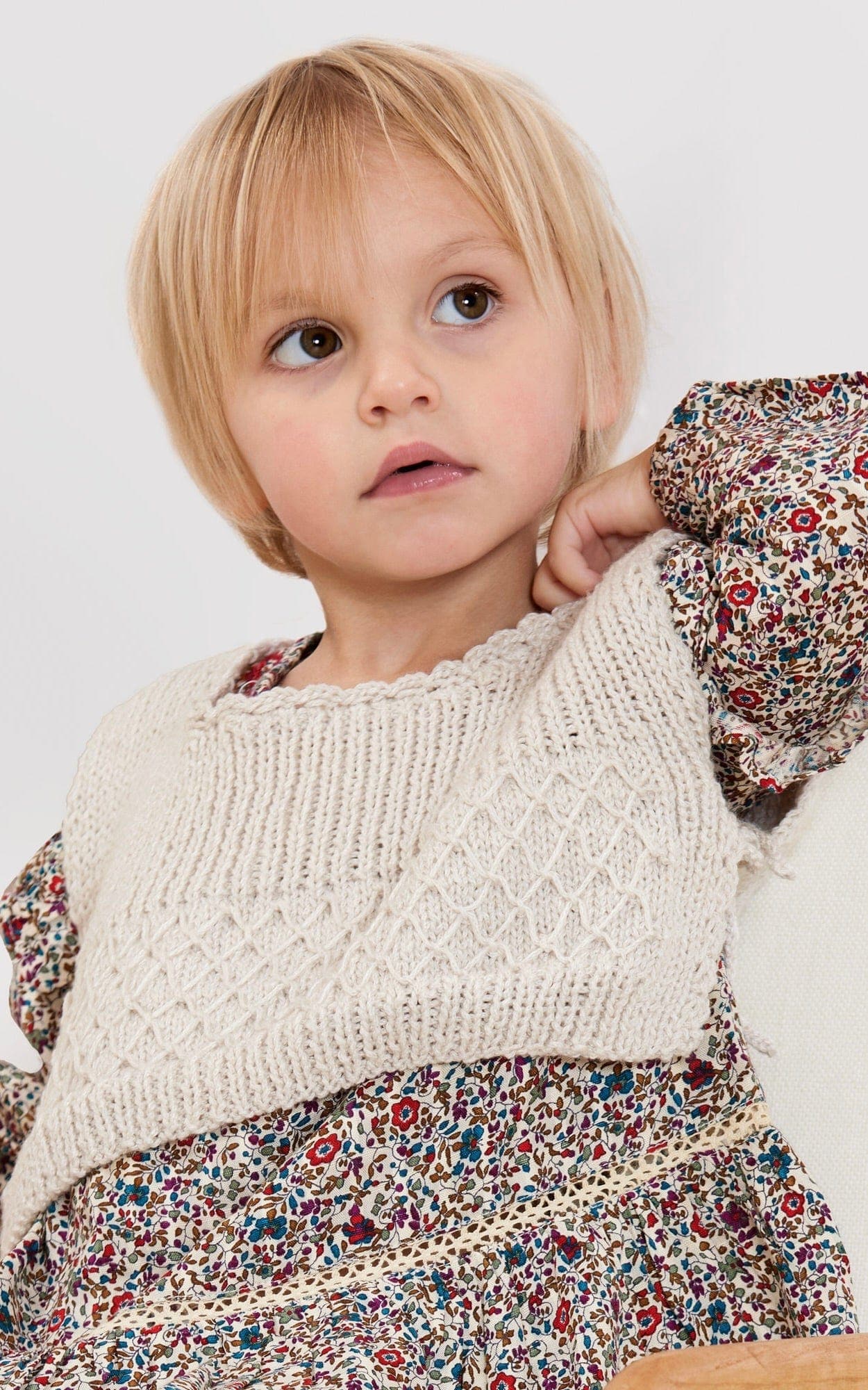 LANA GROSSA Strickset Slipover mit Gittermuster - ALTA MODA COTOLANA - Strickset