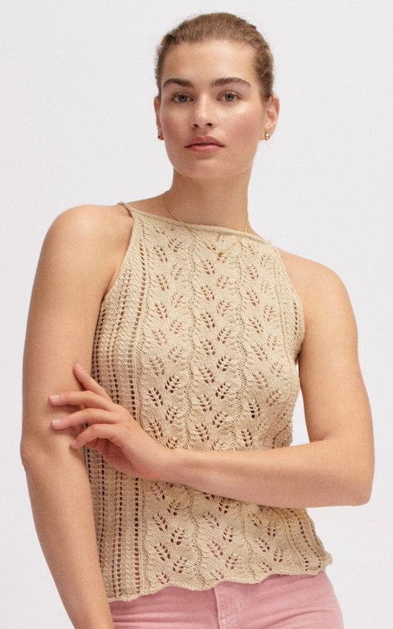 Top mit Ajourmuster - LANDLUST SOMMERSEIDE - Strickset von LANA GROSSA jetzt online kaufen bei OONIQUE