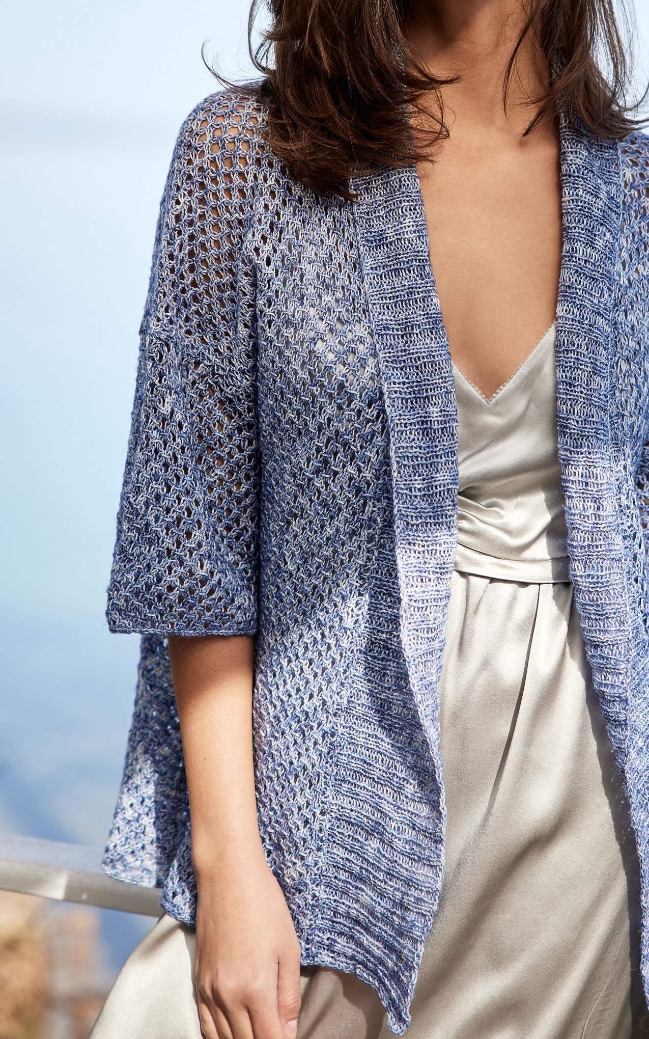 Verschlusslose Jacke mit Netzmuster - Strickset von LANA GROSSA jetzt online kaufen bei OONIQUE