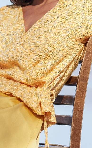 Wickeljacke mit kurzen Raglanärmeln - Strickset von LANA GROSSA jetzt online kaufen bei OONIQUE