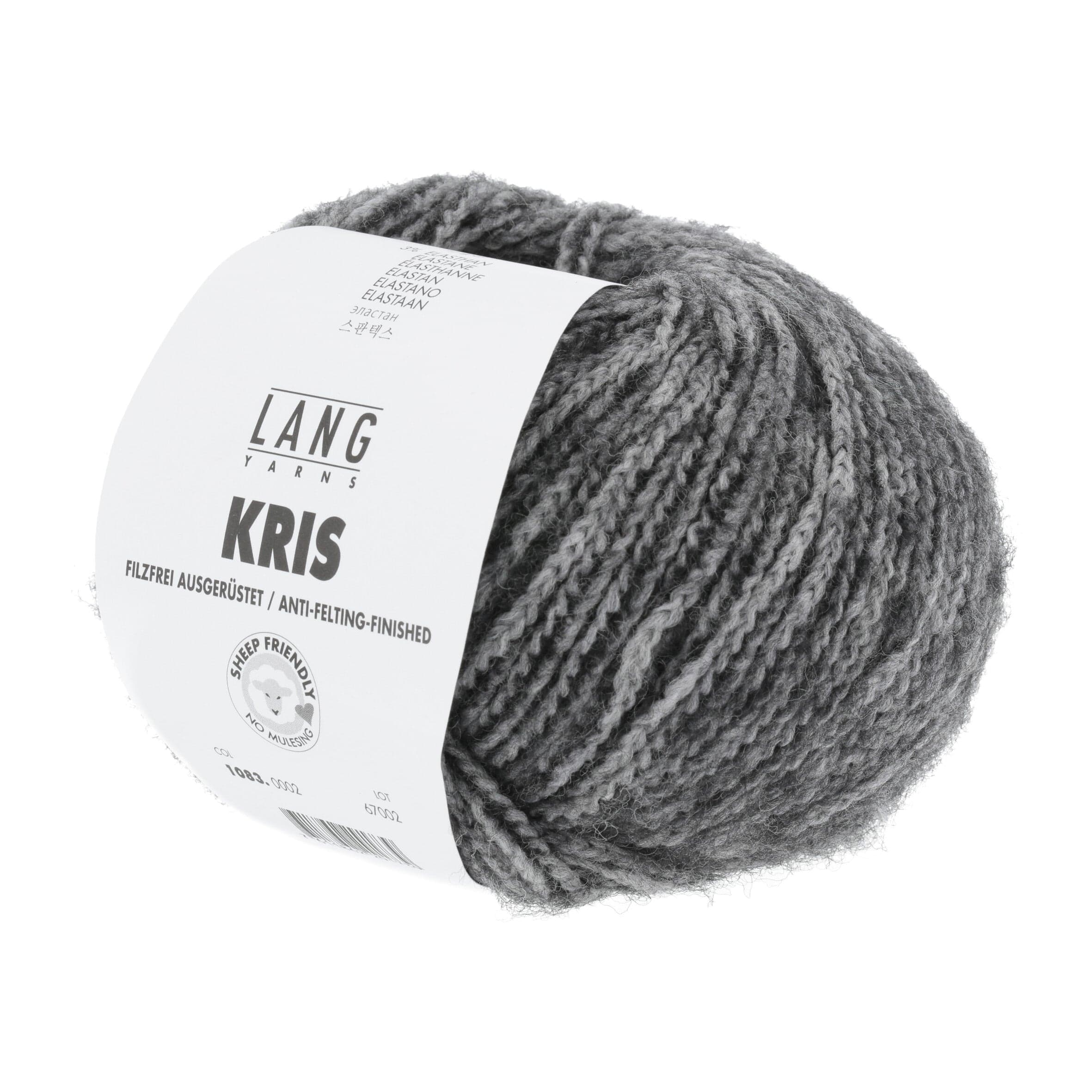 LANG YARNS Garn 0002 - anthrazit/hellgrau KRIS