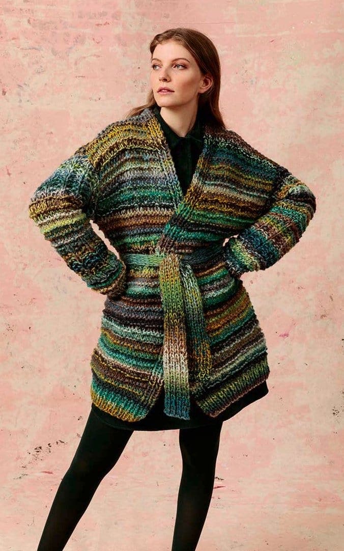 Jacke mit Bindegürtel- CLOUD - Strickset von LANG YARNS jetzt online kaufen bei OONIQUE