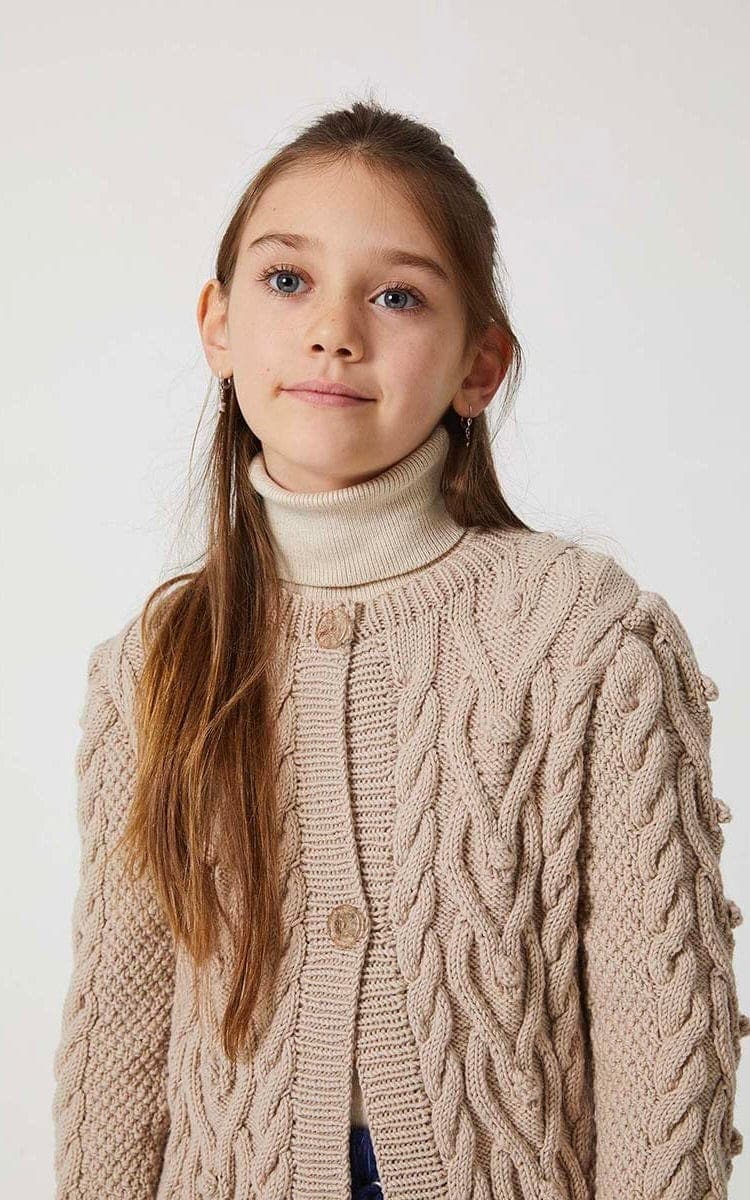 LANG YARNS Strickset Langer Cardigan mit Zopfmuster - ATLANTIS - Strickset