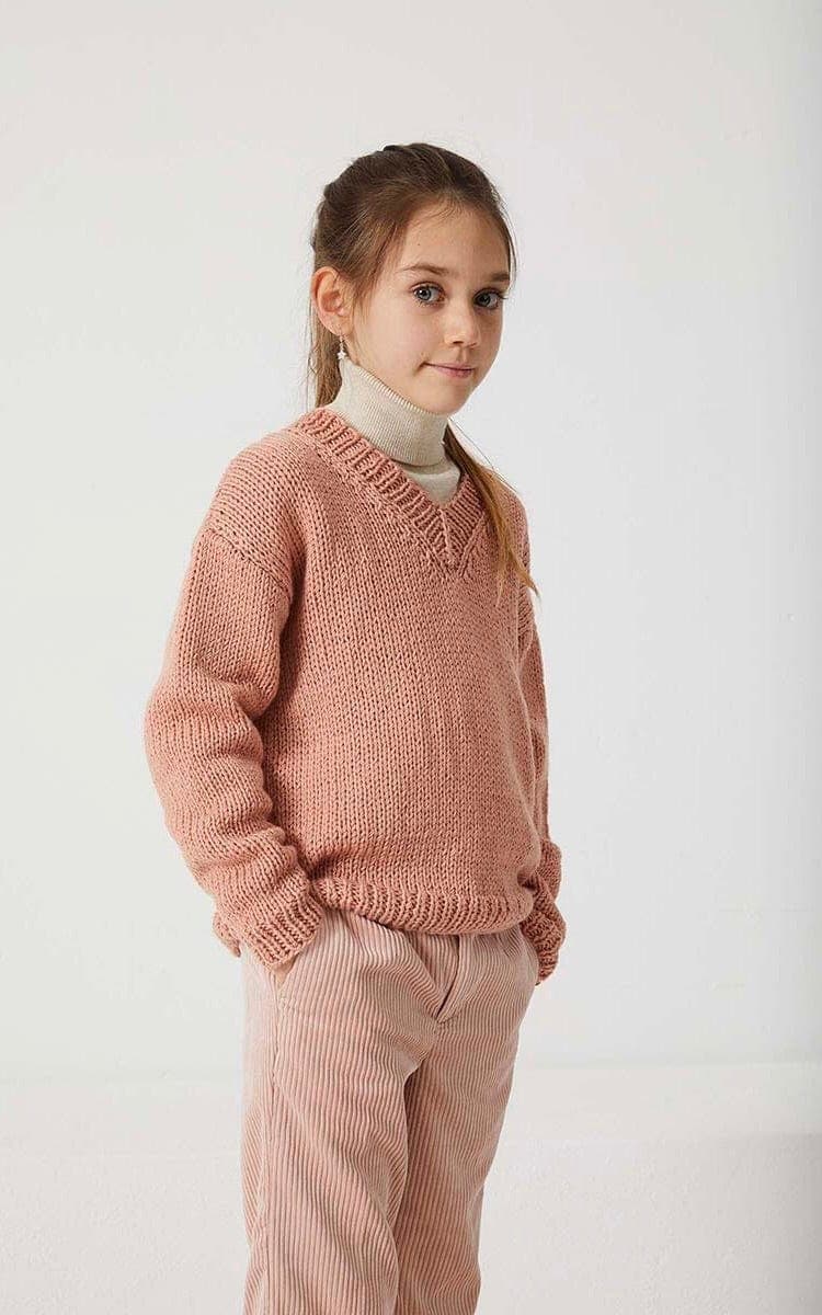 LANG YARNS Strickset Pullover mit V-Ausschnitt - ATLANTIS - Strickset