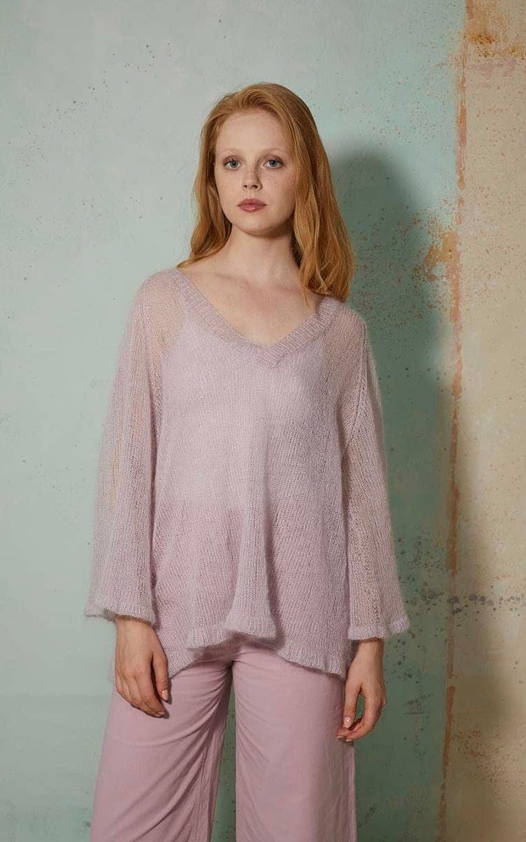 LANG YARNS Strickset Pullover mit V-Ausschnitt - LACE - Strickset