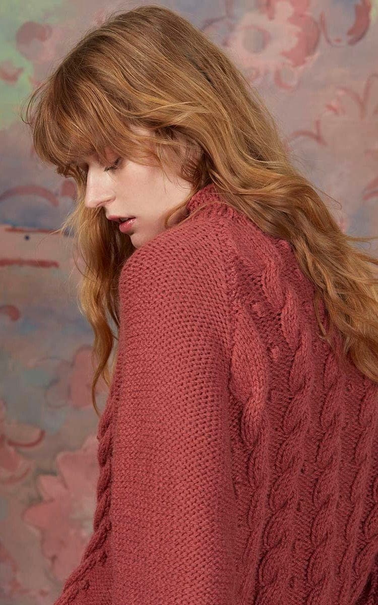 LANG YARNS Strickset Pullover mit Zopfmuster - EARTH - Strickset
