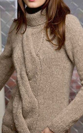 Rollkragenpullover mit Zopfmuster - MALOU LIGHT - Strickset von LANG YARNS jetzt online kaufen bei OONIQUE
