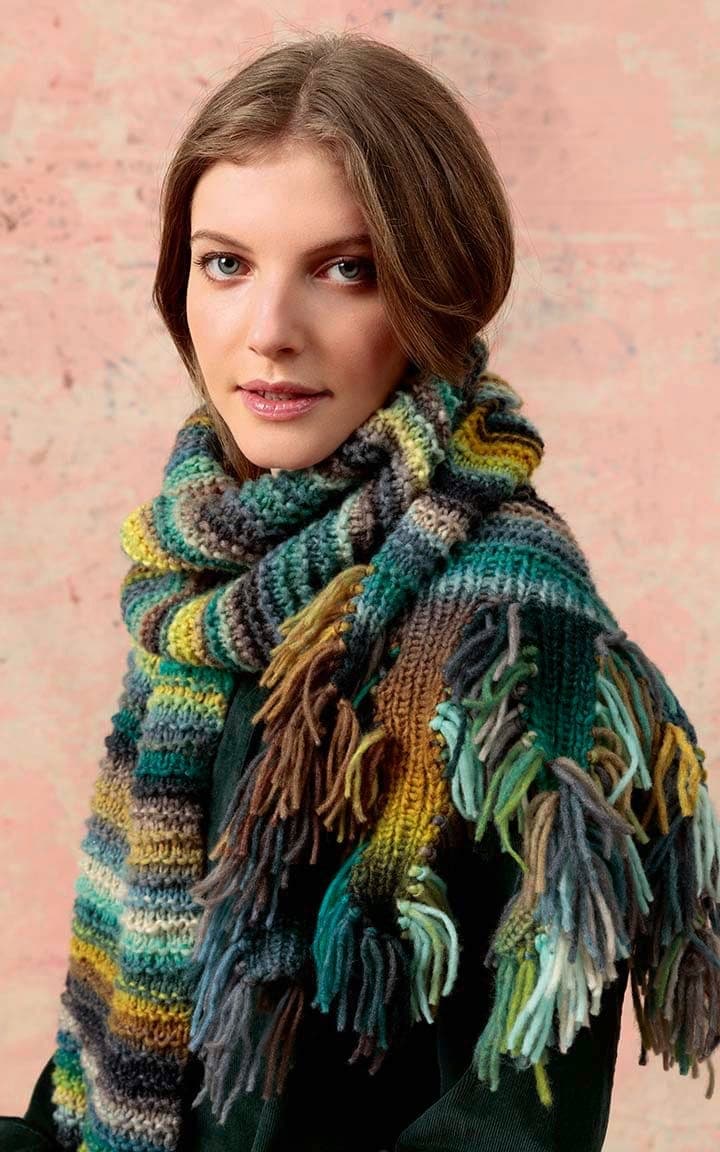 Streifenschal mit Fransen - CLOUD - Strickset von LANG YARNS jetzt online kaufen bei OONIQUE