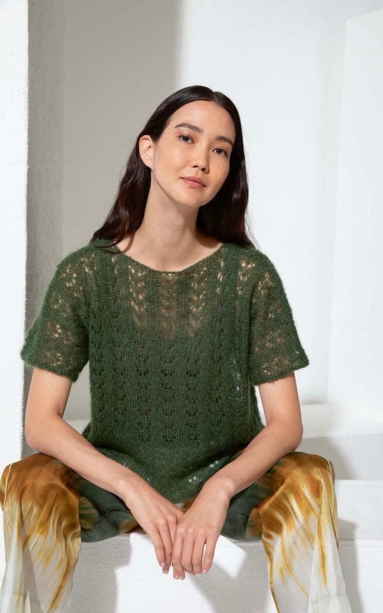 Top mit Lochmuster - LACE - Strickset von LANG YARNS jetzt online kaufen bei OONIQUE