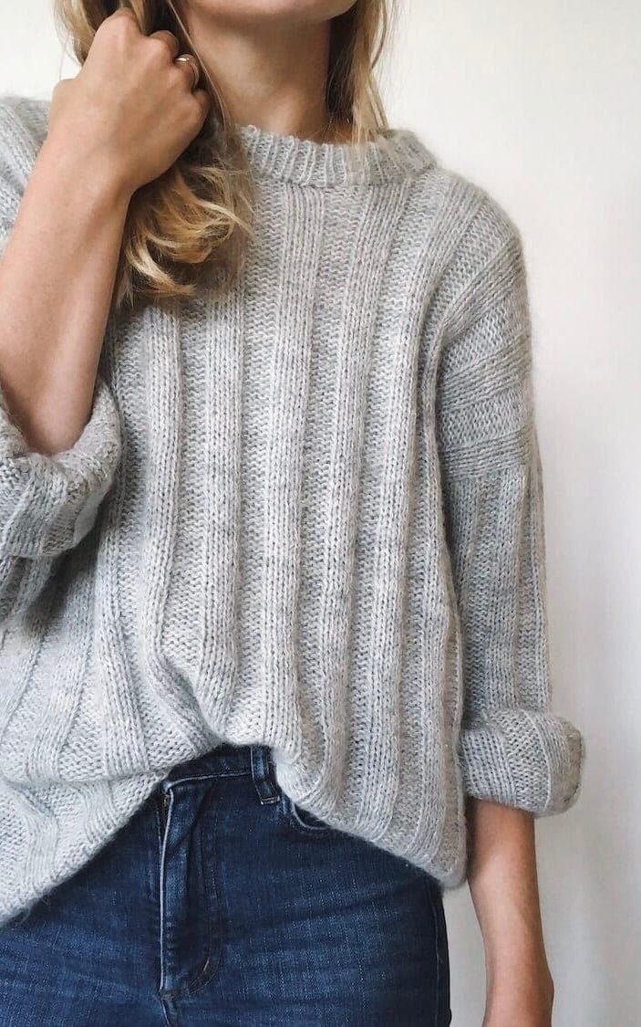 Längsstreifen Pullover - SUNDAY & TYNN SILK MOHAIR - Strickset von PETITE KNIT jetzt online kaufen bei OONIQUE