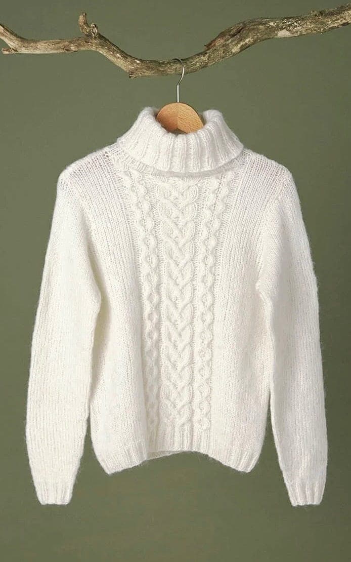 SANDNES Strickset Pullover mit Zöpfen - KOS - Strickset