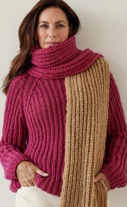 Schal im Patentmuster - ECOPUNO CHUNKY- Strickset von LANA GROSSA jetzt online kaufen bei OONIQUE