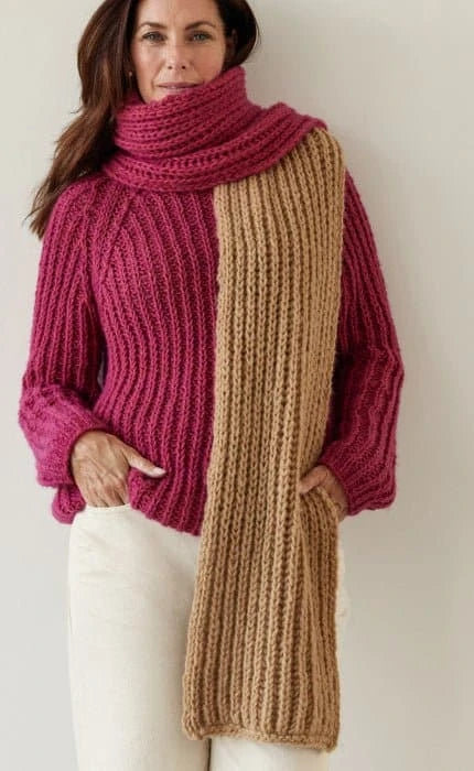 Schal im Patentmuster - ECOPUNO CHUNKY- Strickset von LANA GROSSA jetzt online kaufen bei OONIQUE