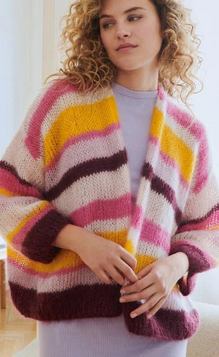 Streifen-Cardigan glatt rechts - SILKHAIR - Strickset von LANA GROSSA jetzt online kaufen bei OONIQUE