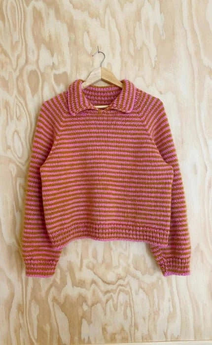 Stripe Overload Polo - COOL WOOL BIG & SILKHAIR - Strickset von SPEKTAKELSTRIK jetzt online kaufen bei OONIQUE