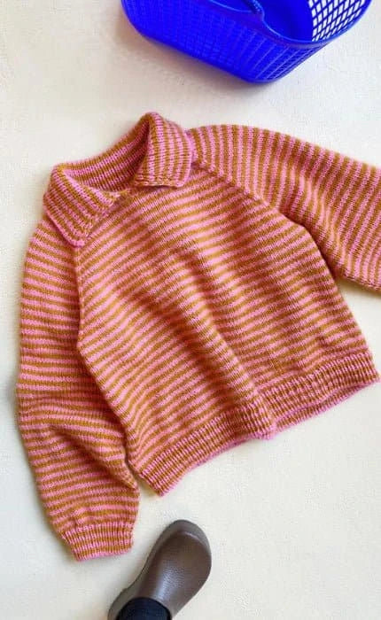 Stripe Overload Polo - COOL WOOL BIG & SILKHAIR - Strickset von SPEKTAKELSTRIK jetzt online kaufen bei OONIQUE