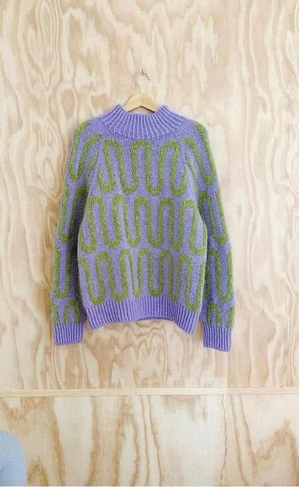 Wave Sweater - DOUBLE SUNDAY & TYNN SILK MOHAIR - Strickset von SPEKTAKELSTRIK jetzt online kaufen bei OONIQUE