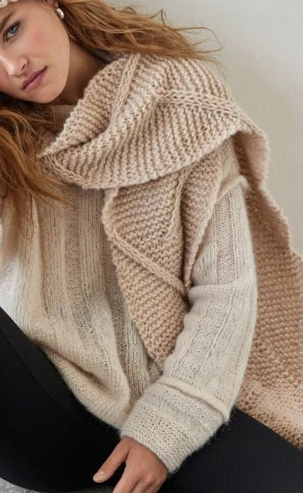 XXL-Schal mit Biese - ECOPUNO CHUNKY- Strickset von LANA GROSSA jetzt online kaufen bei OONIQUE