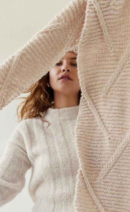 XXL-Schal mit Biese - ECOPUNO CHUNKY- Strickset von LANA GROSSA jetzt online kaufen bei OONIQUE