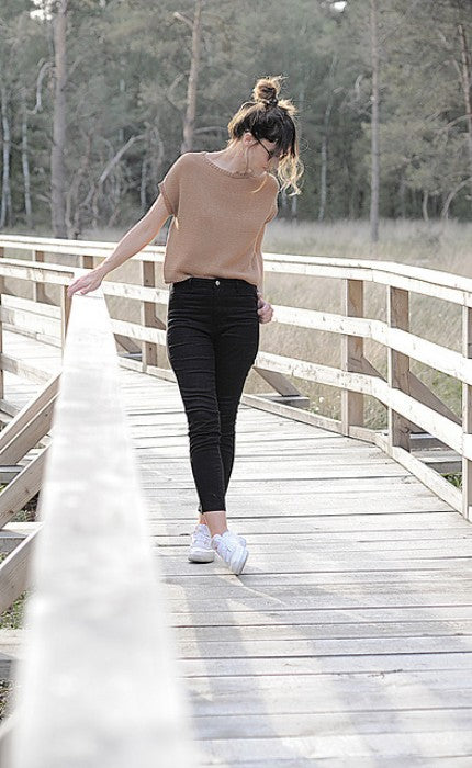 Basic Shirt - MANDARIN NATURELL - Strickpaket