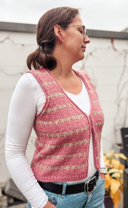 Friedas Mosaic Vest gestreift - LOCAL ARAN - Strickpaket