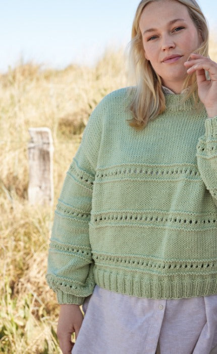 Oversized-Pullover mit Lochstreifen-Muster - COOL WOOL SUPERBIG - Strickpaket
