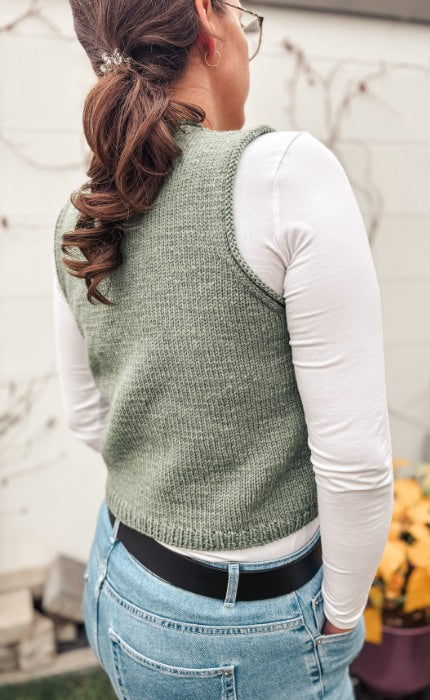 Friedas Mosaic Vest einfarbig - LOCAL ARAN - Strickpaket