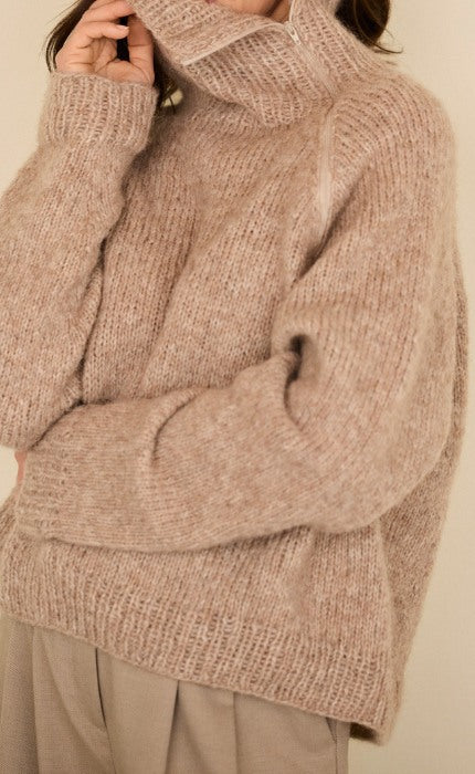 Pullover mit Reißverschluss - ALPACA AIR II - Strickpaket