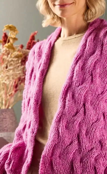Karo-Schal zweifädig gestrickt - SETASURI - Strickset