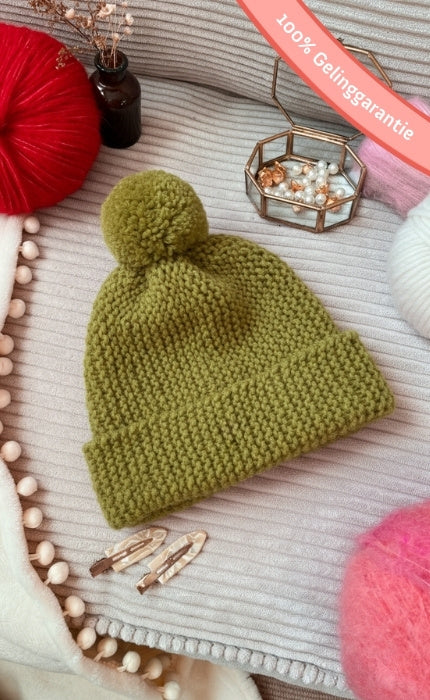 New Beginnings Mütze - Anfänger Strickset mit Videotutorial