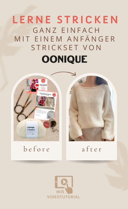 New Beginnings Sweater - Anfänger Strickset mit Videotutorial
