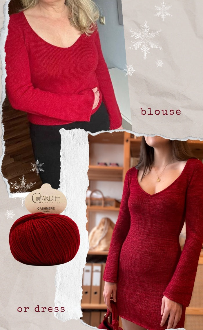 December Blouse / Dress - CASHMERE CLASSIC - Knitting Kit