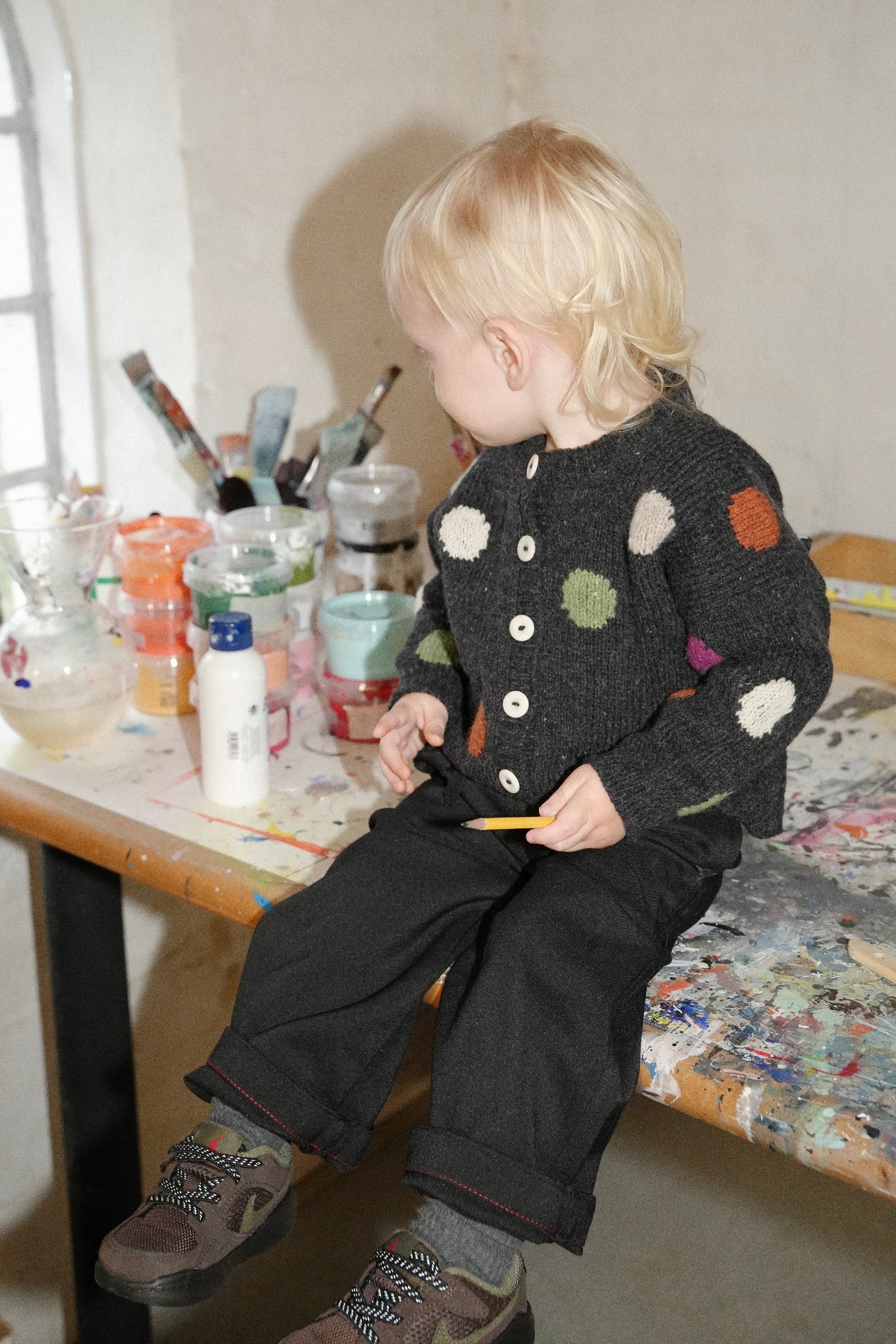 Fri Cardigan Kid Multi Version - SEMILLA MELANGE - Strickpaket