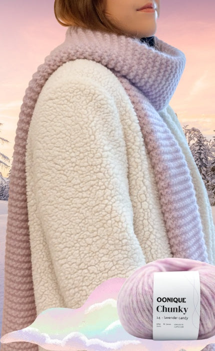New Beginnings Schal - OONIQUE CHUNKY - Anfänger Strickset mit Videotutorial
