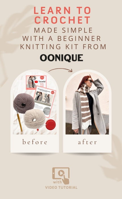 New Beginnings Crochet Scarf - Beginner Crochet Kit with Video Tutorial