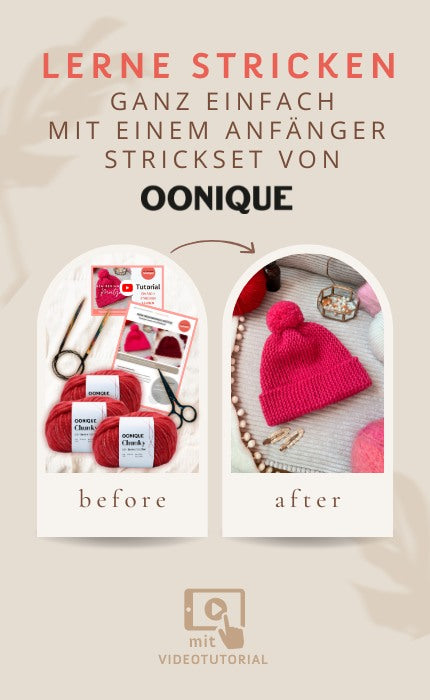 New Beginnings Mütze - Anfänger Strickset mit Videotutorial