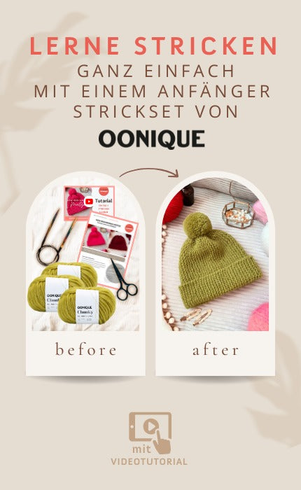 New Beginnings Mütze - Anfänger Strickset mit Videotutorial