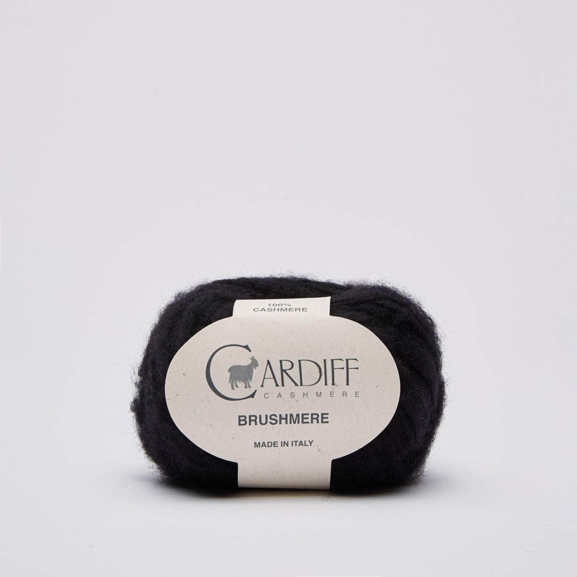CARDIFF CASHMERE Garn 110 - BLACK Brushmere