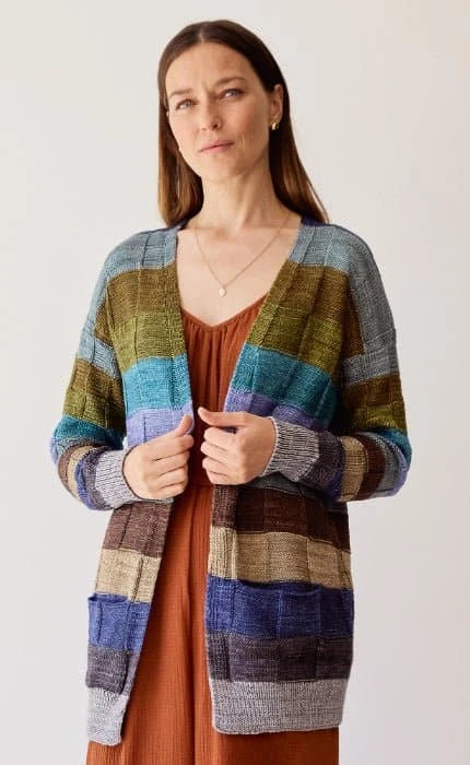 Cardigan in Schachbrettmuster - COOL WOOL VINTAGE - Strickpaket von LANA GROSSA jetzt online kaufen bei OONIQUE