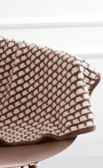 Decke mit Phantasiemuster - ECOPUNO - Strickpaket von LANA GROSSA jetzt online kaufen bei OONIQUE