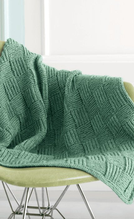 Decke mit Schachbrettmuster - ECOPUNO - Strickpaket von LANA GROSSA jetzt online kaufen bei OONIQUE