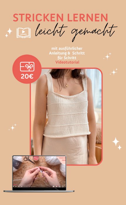 Digitaler Strickkurs: New Beginnings Top - Vegan Edition - Anfängerkurs mit Videotutorial von OONIQUE STUDIO jetzt online kaufen bei OONIQUE