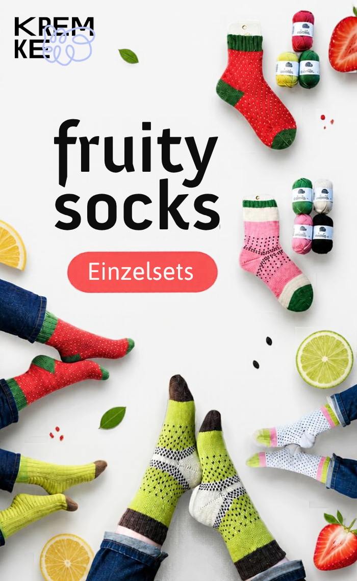 Fruity Socks Einzelmodelle - EDELWEISS ALPAKA 4-FACH - Strickset