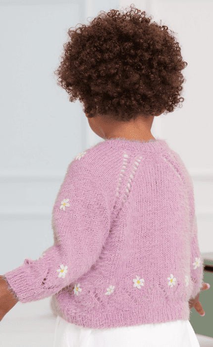 Kinderjacke mit Blümchen - PER FORTUNA & ECOPUNO - Strickpaket von LANA GROSSA jetzt online kaufen bei OONIQUE