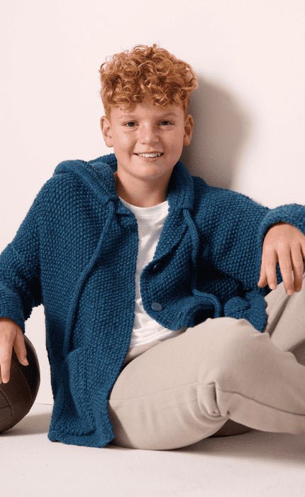 Kinderjacke mit Kapuze - COOL MERINO BIG - Strickpaket von LANA GROSSA jetzt online kaufen bei OONIQUE