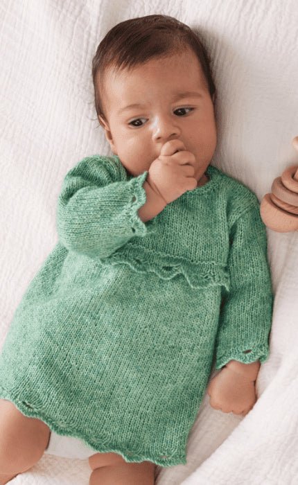 Kinderkleid mit Besatz - ECOPUNO - Strickpaket von LANA GROSSA jetzt online kaufen bei OONIQUE