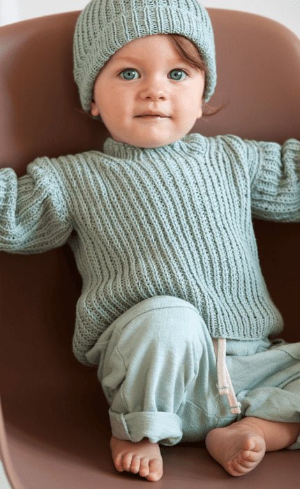 Kinderpullover mit Halbpatentmuster - ELASTICO - Strickpaket von LANA GROSSA jetzt online kaufen bei OONIQUE