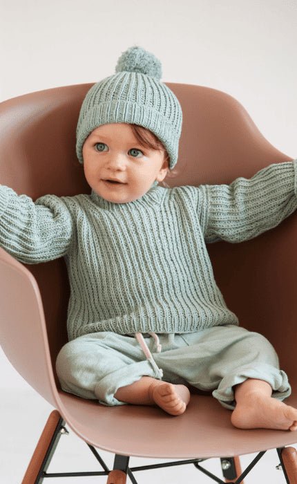 Kinderpullover mit Halbpatentmuster - ELASTICO - Strickpaket von LANA GROSSA jetzt online kaufen bei OONIQUE