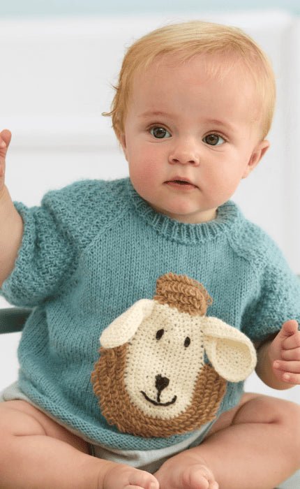 Kinderpullover mit Schäfchen - ECOPUNO - Strickpaket von LANA GROSSA jetzt online kaufen bei OONIQUE